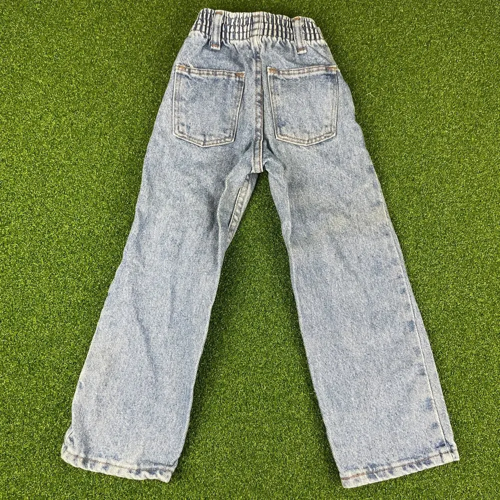 Vintage Rustler Toddler Blue Light Wash Denim Straight Leg Jeans Sz 4 Slim